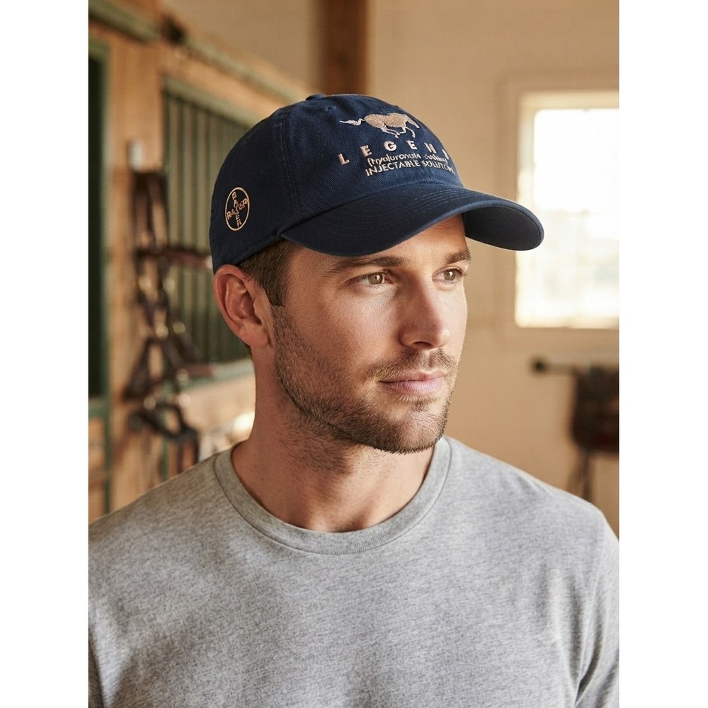 Bayer Legend Equine Vet Promo Baseball Hat Blue Cotton Adjustable Cap Equine Vet